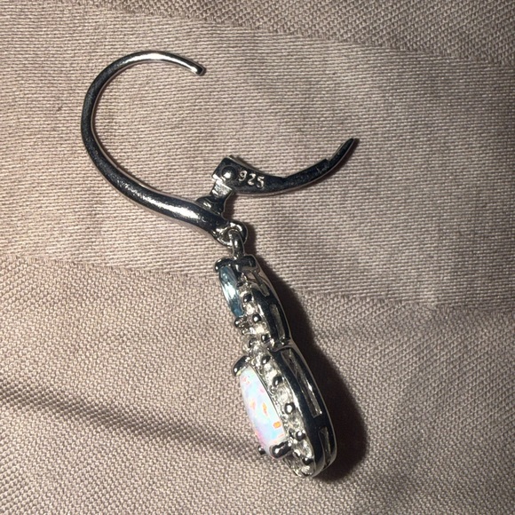 Opal and Topaz Sterling Silver earrings - Picture 8 of 11